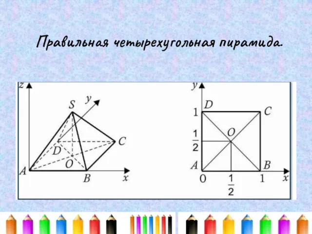 Правильная четырехугольная пирамида.