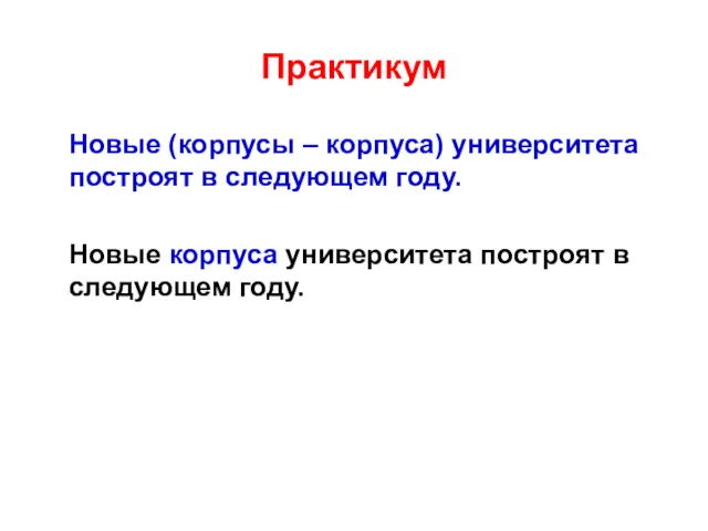 Практикум Новые (корпусы – корпуса) университета построят в следующем году. Новые корпуса университета