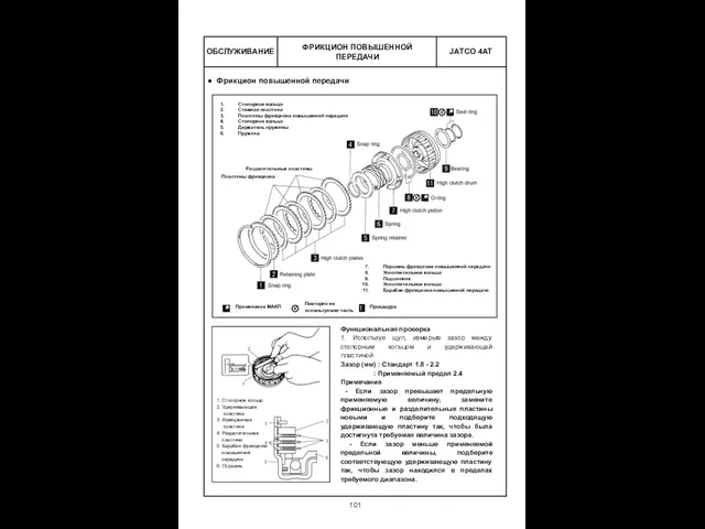 ФРИКЦИОН ПОВЫШЕННОЙ ПЕРЕДАЧИ ОБСЛУЖИВАНИЕ