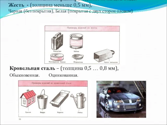 Листовой металл по размерам делится на два вида: Жесть -