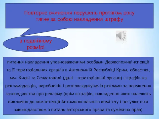 Повторне вчинення порушень протягом року тягне за собою накладення штрафу