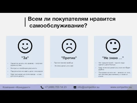 Всем ли покупателям нравится самообслуживание? Нравится делать это самому –