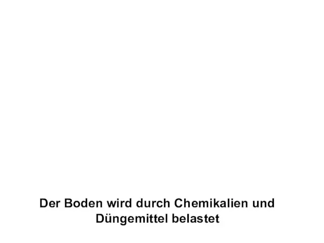 Der Boden wird durch Chemikalien und Düngemittel belastet