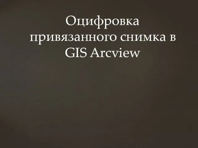 Оцифровка привязанного снимка в GIS Arcview