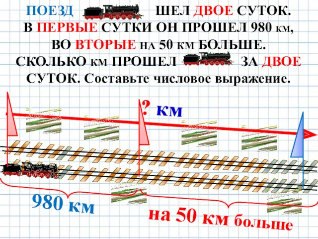 ПОЕЗД ШЕЛ ДВОЕ СУТОК. В ПЕРВЫЕ СУТКИ ОН ПРОШЕЛ 980