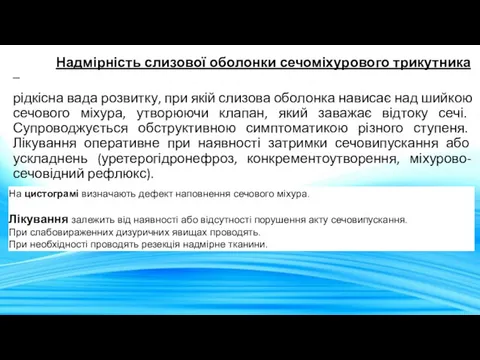 Надмірність слизової оболонки сечоміхурового трикутника – рідкісна вада розвитку, при