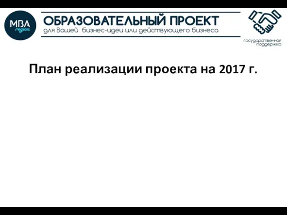 План реализации проекта на 2017 г.