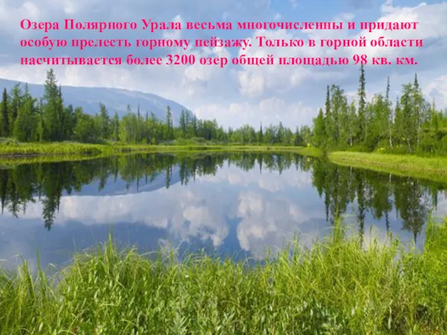 Озера Полярного Урала весьма многочисленны и придают особую прелесть горному