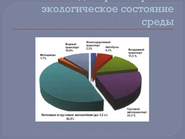 Влияние видов транспорта на экологическое состояние среды