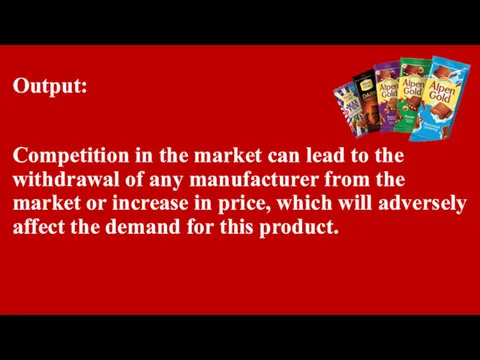 Output: Competition in the market can lead to the withdrawal of any manufacturer