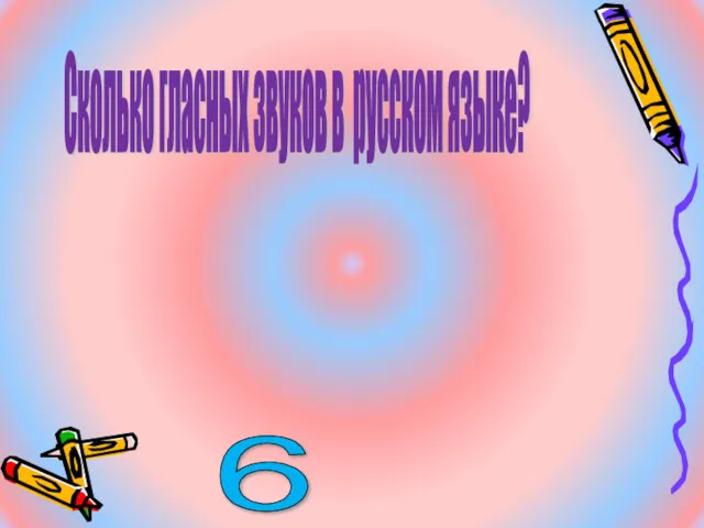 Сколько гласных звуков в русском языке? 6 [а] [о] [у] [ы] [и] [э]
