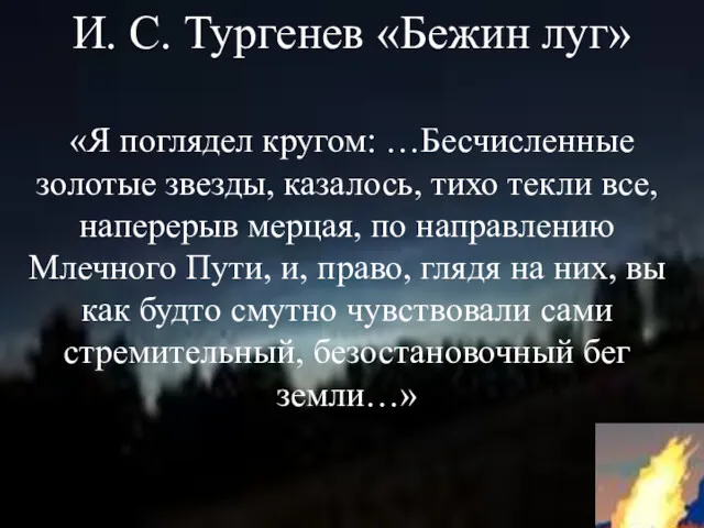 И. С. Тургенев «Бежин луг» «Я поглядел кругом: …Бесчисленные золотые