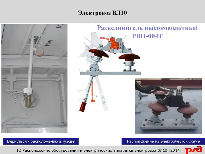 Вернуться к расположению в кузове 12|Расположение оборудования и электрических аппаратов