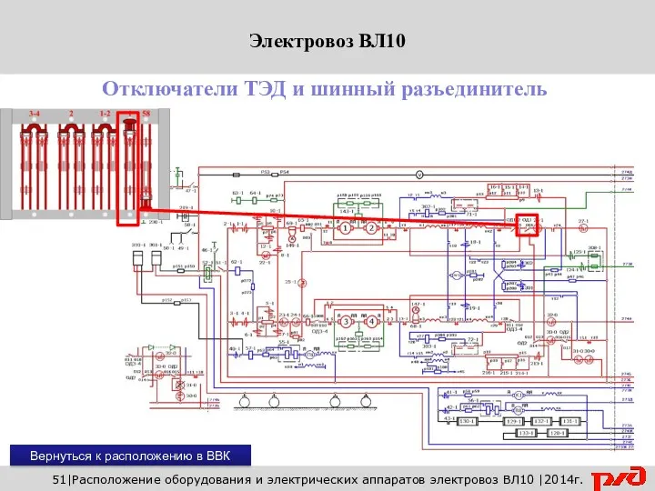 Вернуться к расположению в ВВК 51|Расположение оборудования и электрических аппаратов