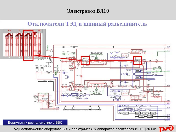 Вернуться к расположению в ВВК 52|Расположение оборудования и электрических аппаратов