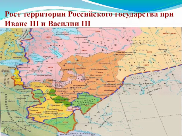 Рост территории Российского государства при Иване III и Василии III