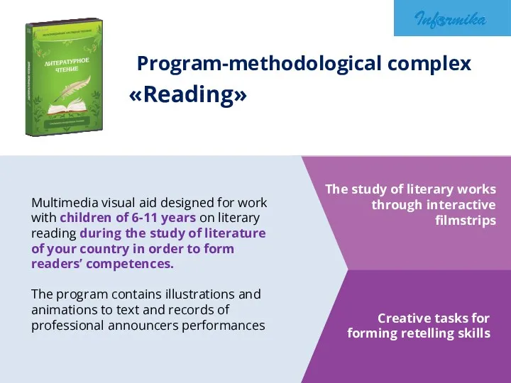 Program-methodological complex The study of literary works through interactive filmstrips