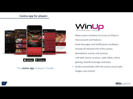 Casino app for players The casino app at player’s hands
