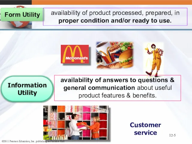 12- Form Utility availability of product processed, prepared, in proper