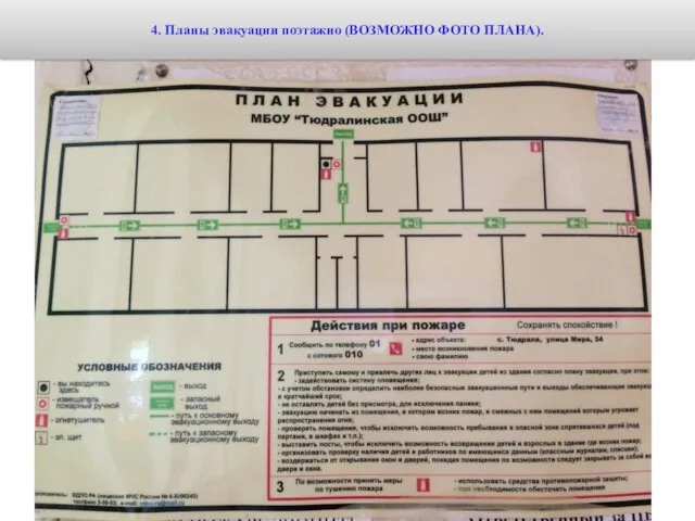 4. Планы эвакуации поэтажно (ВОЗМОЖНО ФОТО ПЛАНА).