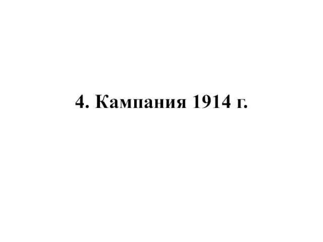 4. Кампания 1914 г.