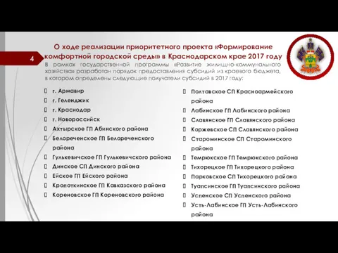 О ходе реализации приоритетного проекта «Формирование комфортной городской среды» в