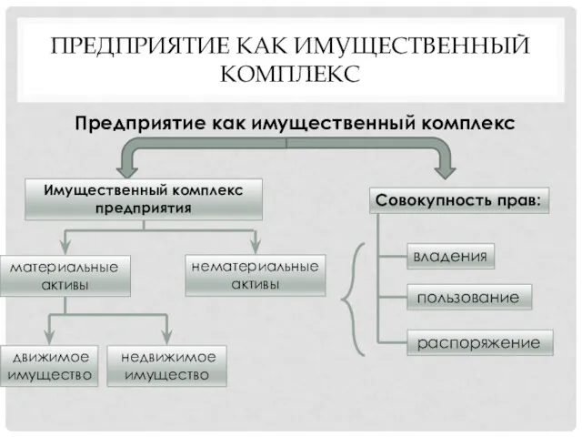 ПРЕДПРИЯТИЕ КАК ИМУЩЕСТВЕННЫЙ КОМПЛЕКС Предприятие как имущественный комплекс Имущественный комплекс