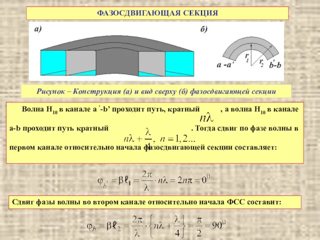 ФАЗОСДВИГАЮЩАЯ СЕКЦИЯ Рисунок – Конструкция (а) и вид сверху (б)