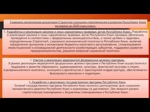 1. Разработка и реализация законов и иных нормативных правовых актов