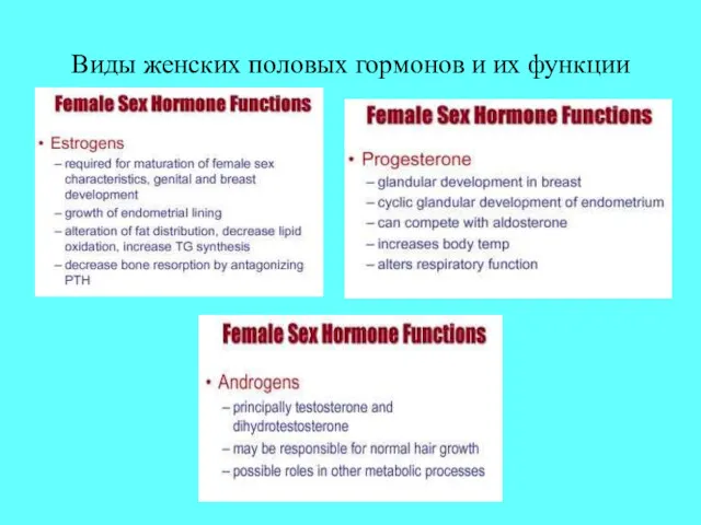 Виды женских половых гормонов и их функции