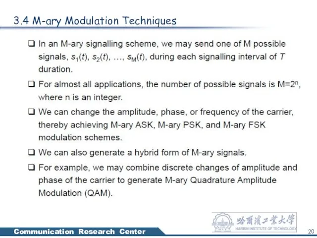 3.4 M-ary Modulation Techniques