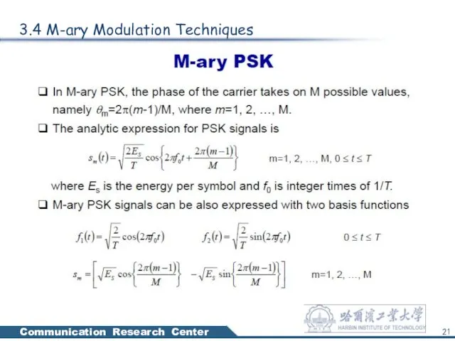 3.4 M-ary Modulation Techniques