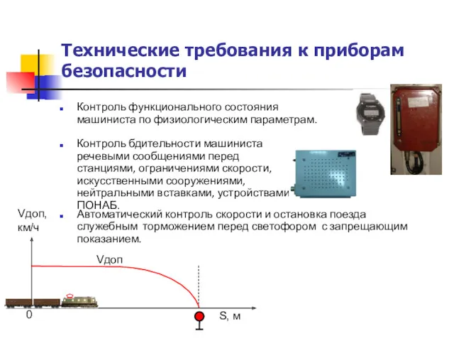 Технические требования к приборам безопасности Контроль функционального состояния машиниста по