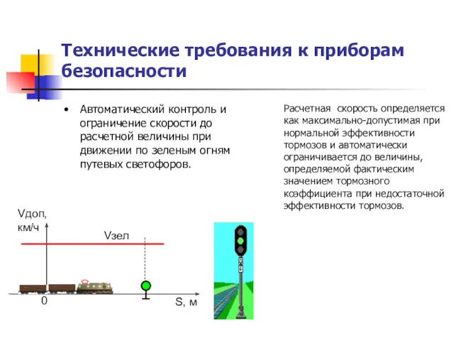 Технические требования к приборам безопасности Автоматический контроль и ограничение скорости