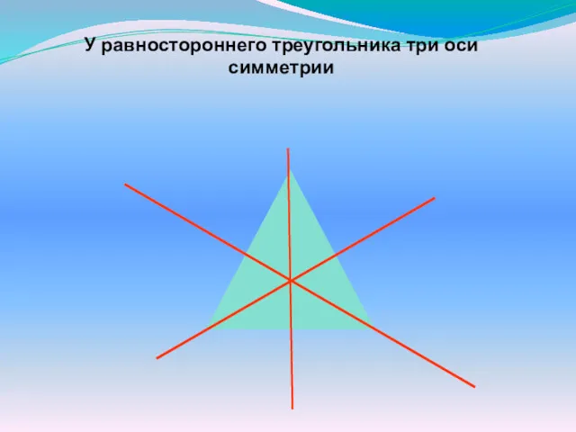 У равностороннего треугольника три оси симметрии