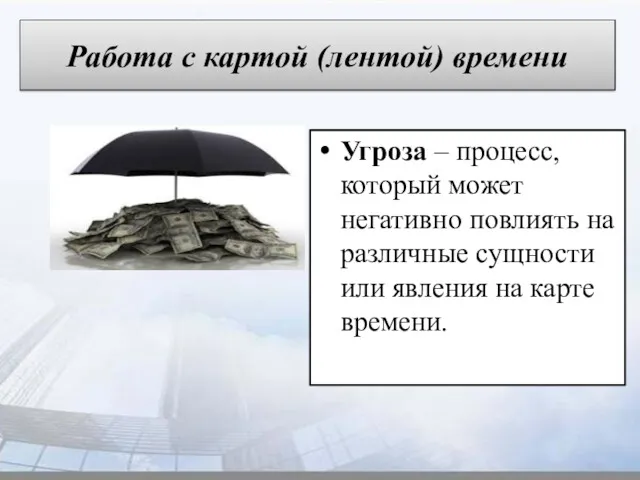 Работа с картой (лентой) времени Угроза – процесс, который может