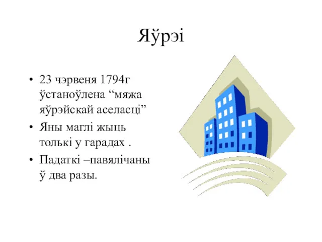 Яўрэі 23 чэрвеня 1794г ўстаноўлена “мяжа яўрэйскай аселасці” Яны маглі