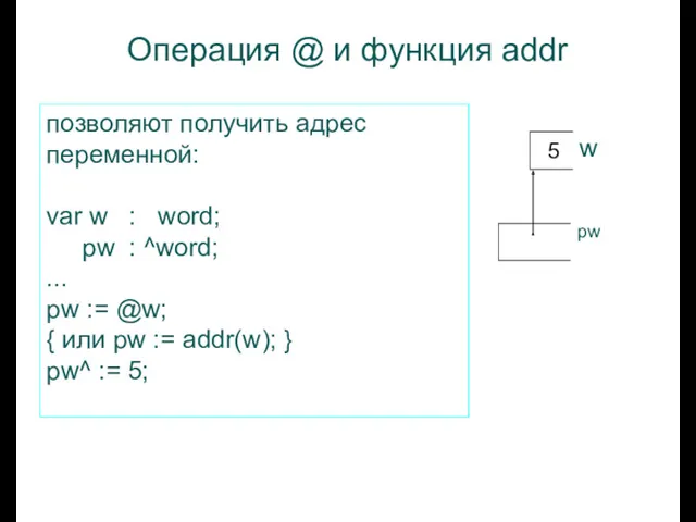 Луковкин С.Б. МГТУ. Операция @ и функция addr позволяют получить