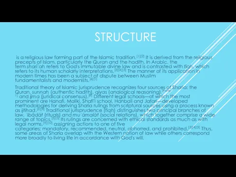 STRUCTURE is a religious law forming part of the Islamic