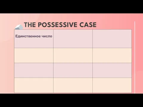 THE POSSESSIVE CASE