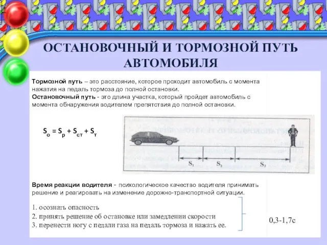 ОСТАНОВОЧНЫЙ И ТОРМОЗНОЙ ПУТЬ АВТОМОБИЛЯ