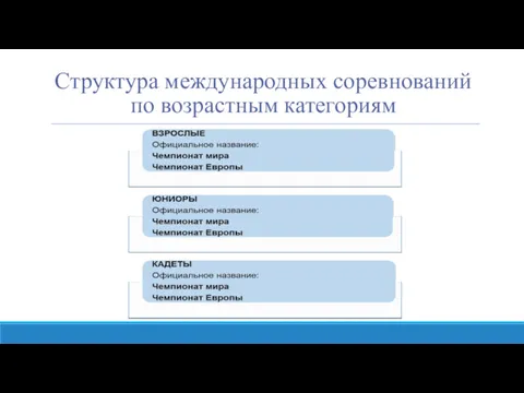 Структура международных соревнований по возрастным категориям