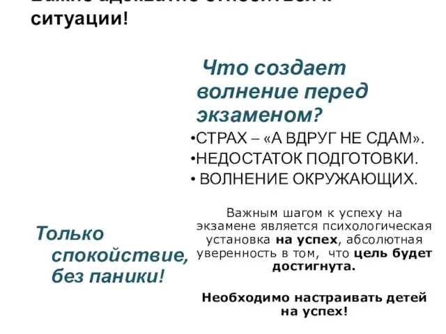 Только спокойствие, без паники! Что создает волнение перед экзаменом? СТРАХ