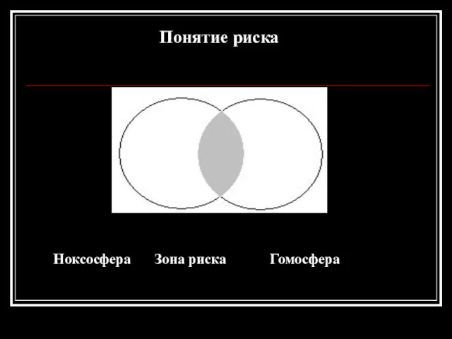 Лекция 1 (продолжение) Понятие риска Ноксосфера Зона риска Гомосфера