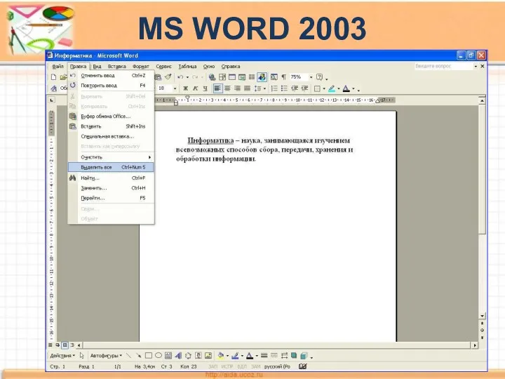 MS WORD 2003 ДНП