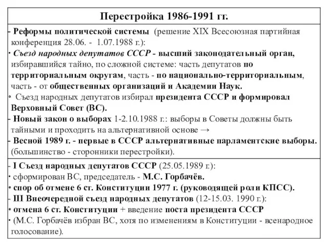 1987 г. возник конфликт между сторонниками и противниками реформаторского курса