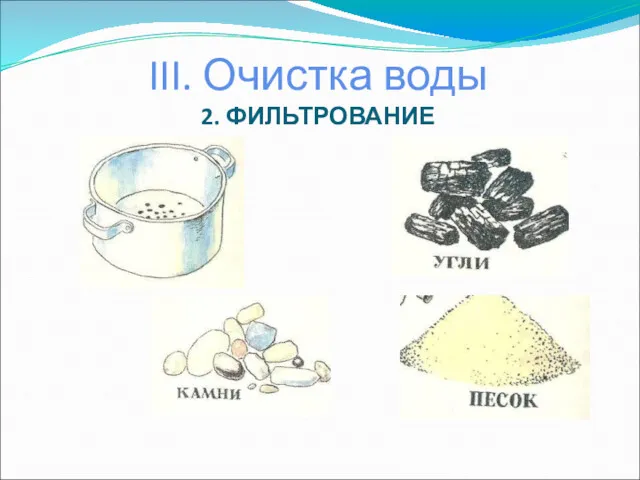 III. Очистка воды 2. ФИЛЬТРОВАНИЕ