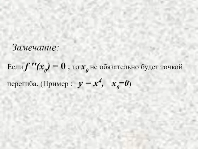 Если f ''(x0) = 0 , то x0 не обязательно