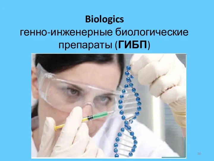 Biologics генно-инженерные биологические препараты (ГИБП)