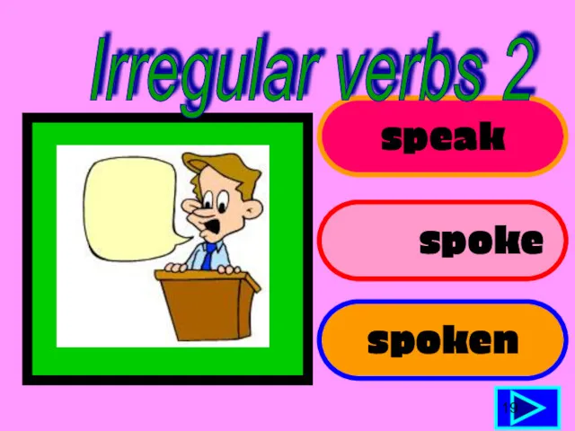 speak spoke spoken 19 Irregular verbs 2